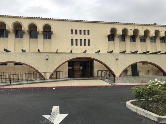 View of building from parking lot