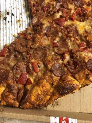 3 topping cold/old pizza