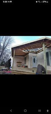 All new framing installing the OSB on the roof