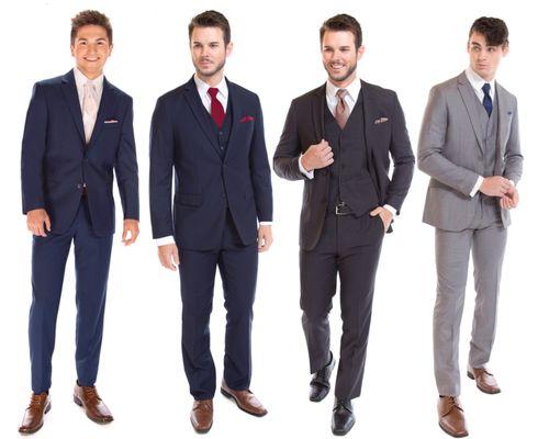 David Major slim-fit suits-- in stock for rental!