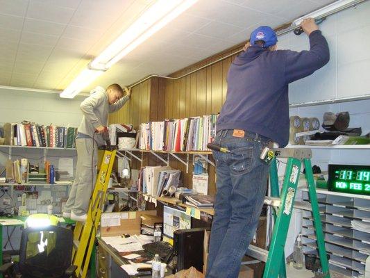 Installing seperate circuits in an office for a material handling Co.