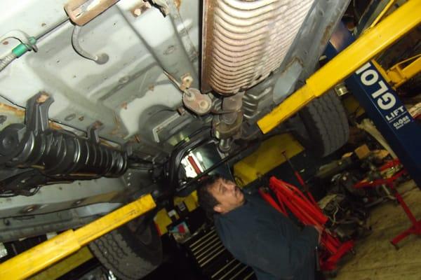 Here is Rafael working on a vehicle.