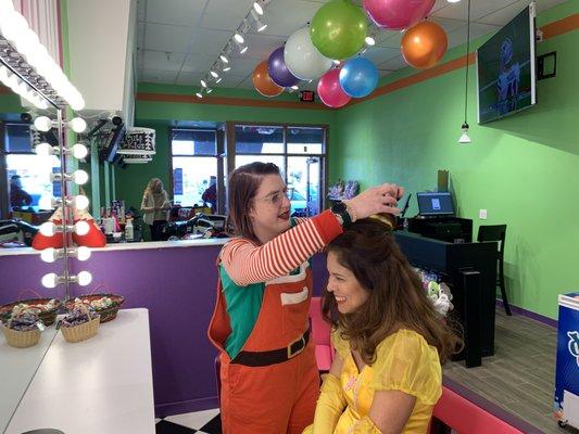 Even a princess needs a haircut.