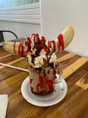 Banana split shake!