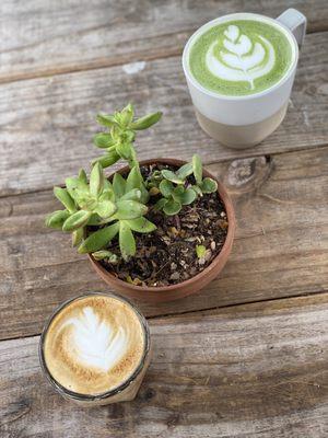 Matcha Latte and Cortado