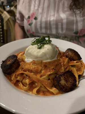 Special Blackened Scallops with Fettucini