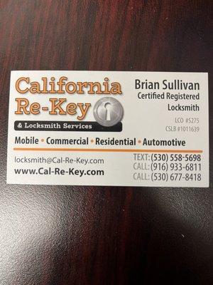 California Re-Key and Locksmith Services