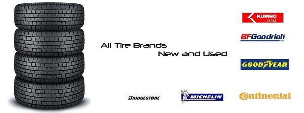 Many name brands of tires.