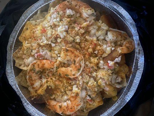 Seafood Sensation Nachos and Cheese