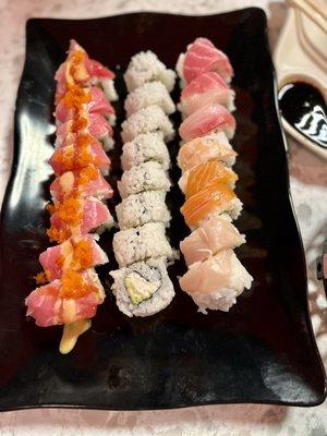 Cherry Blossom, California, Rainbow Roll