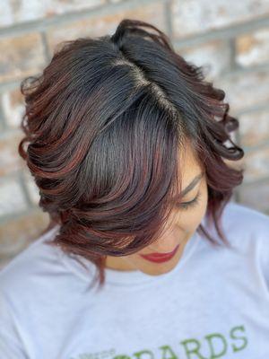 Deep red highlights