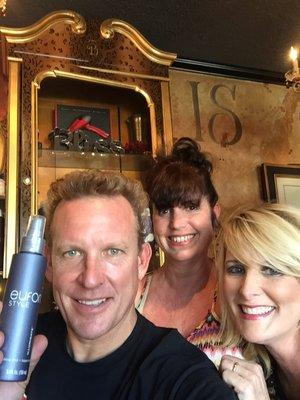 The Girls at Bliss Salon are the BEST!! Shari Powers and Robin Dixon with TV personality and 10 year client Rat Sult