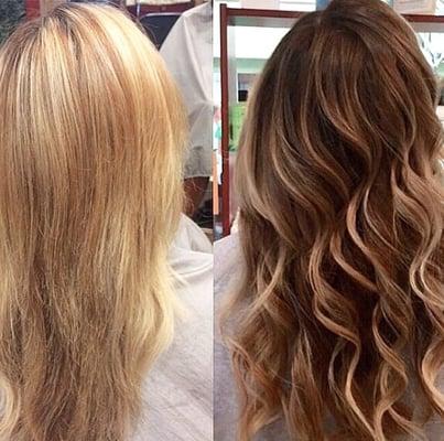 Before and After Balayage Service