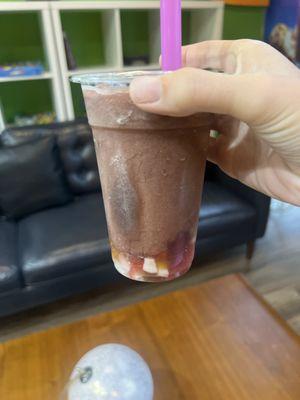 Blueberry slush with assorted jellies