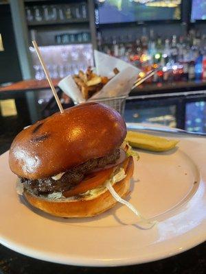 Medium classic burger and fries