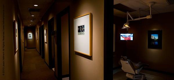 Relax in our modern dental office while watching our flatscreen TVs.