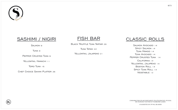 Menu: side 2 of 2