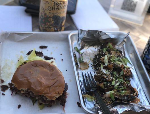 Bomb food! Nomad Burger + Kimchi Brussels Sprouts