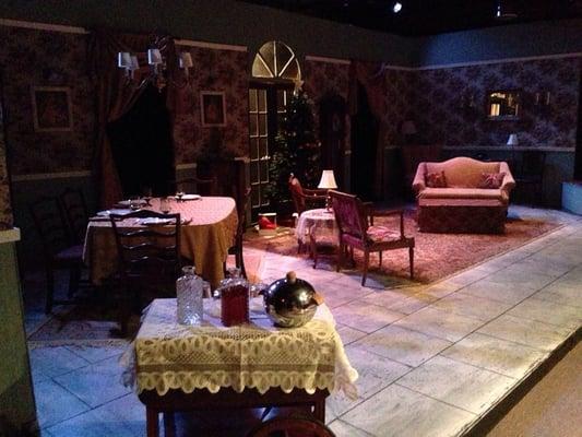 The unlit set for "The Last Night of Ballyhoo".