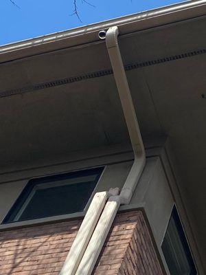 A detached downspout in West Chester, OH.