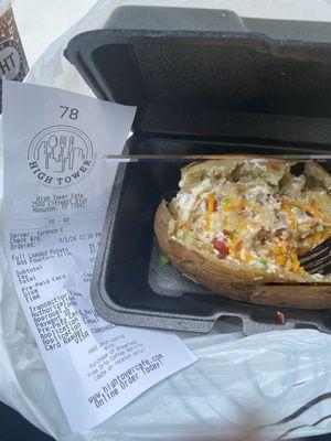 Loaded Baked potato. This potato was so cold the cheese did not melt.