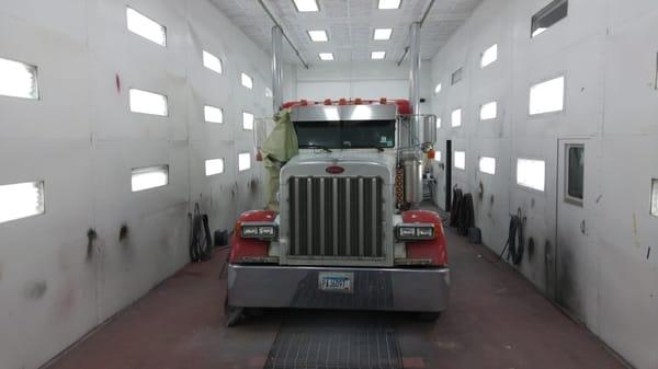 Two large equipment paint booths