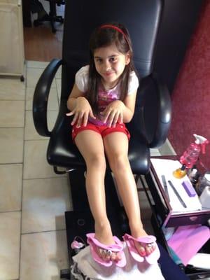 Mani-pedi for my girl.