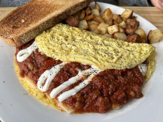 Chili omelet