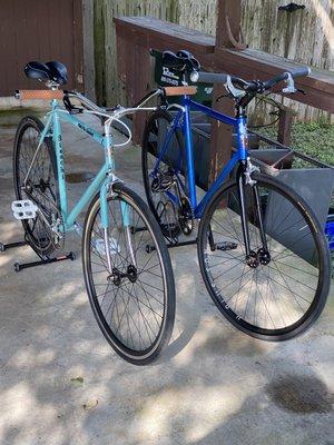 Mine and my wife's bikes.