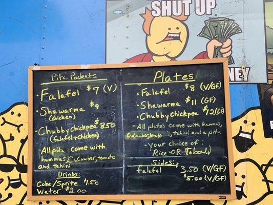 Food truck menu