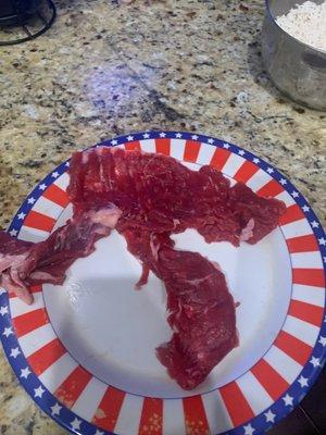 Is this how they cut meat for customers?  Are they really that lazy?