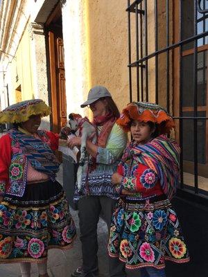 Me again wearing my favorite travel anti theft pants in Arequipa Peru.