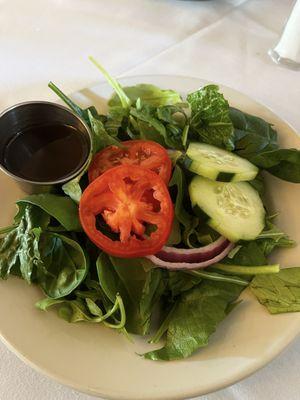 Side salad that came with pasta dish