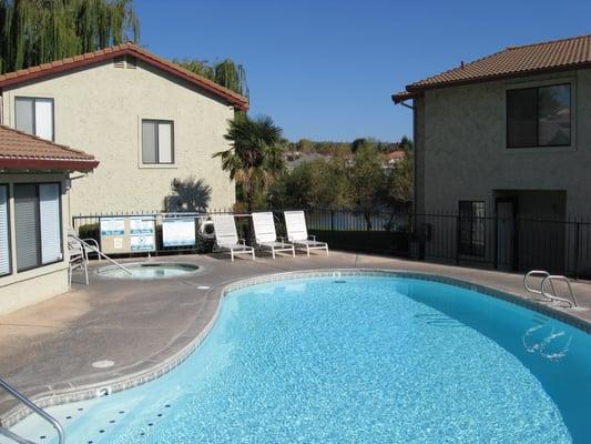 When the lake is too overwhelming, try the pool or jacuzzi!