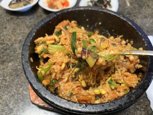 S4. Seafood Sizzling Stone Pot BIbimbap