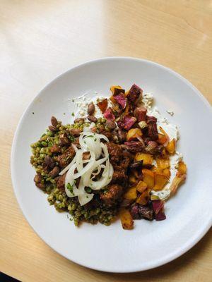 Heritage grain bowl with carne adovada