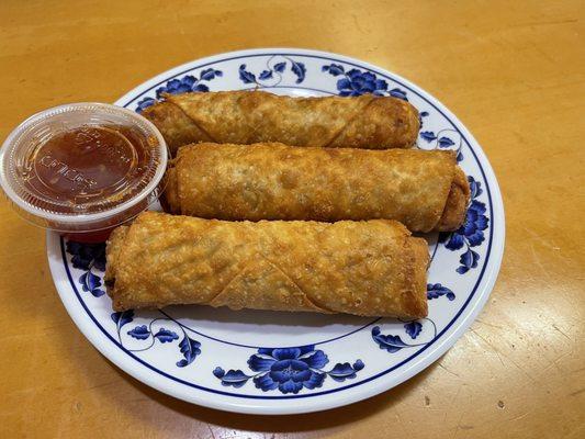 Chicken Egg Rolls with sweet and sour sauce