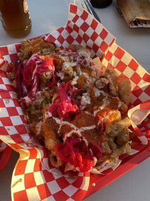 Yuca con chicharrón (Yucca with pork grinds)