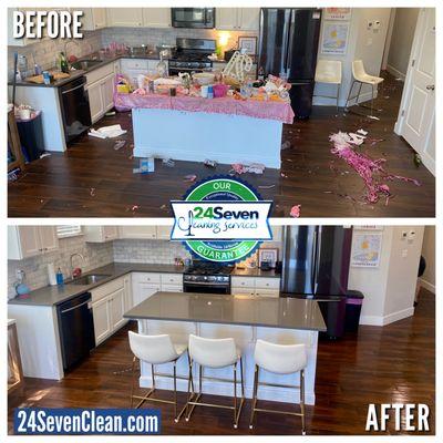 After Party Clean-up Before and After