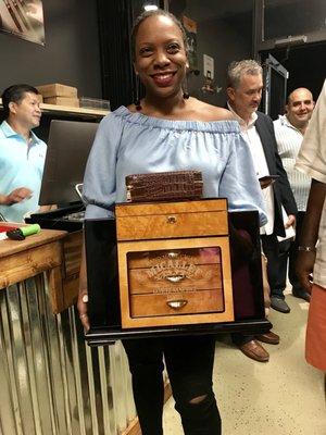 Cigar Time Pearland Grand Opening - 08.11.18. Tremetria won the GRAND prize - courtesy of Micallef Cigar.