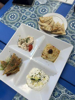 1. Platter Zorba's (with Spanakopita, Hummus, Tzatziki, and Taramosalata)