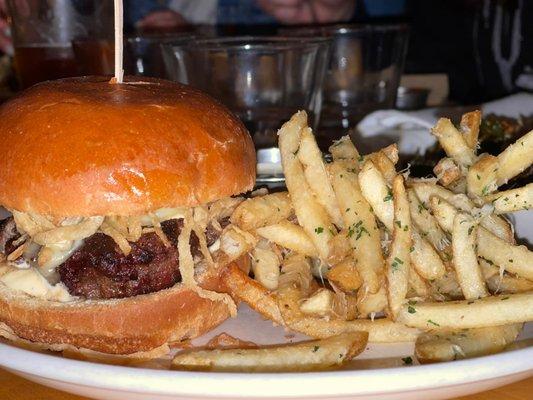 Burger and fries