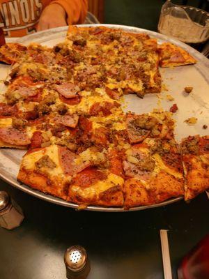 Large mighty meat pizza