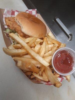 Spice chicken sandwich.(week special)