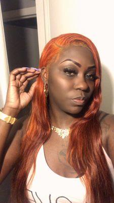 26in straight wig custom colored