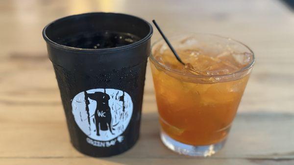 Iced water and Caramel Apple Old Fashioned (DELICIOUS!!)