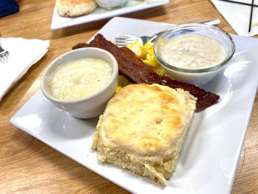 breakfast special, biscuit subbed for toast - ITS WORTH IT! and added side of gravy