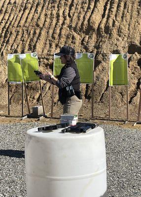 Jen going over safety instructions for Range rules.