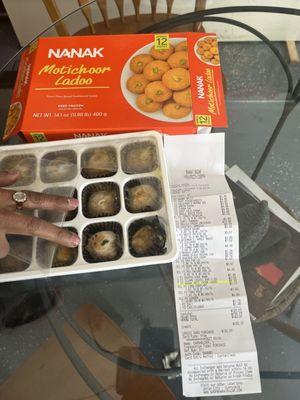 Receipt and fungus on the sweets