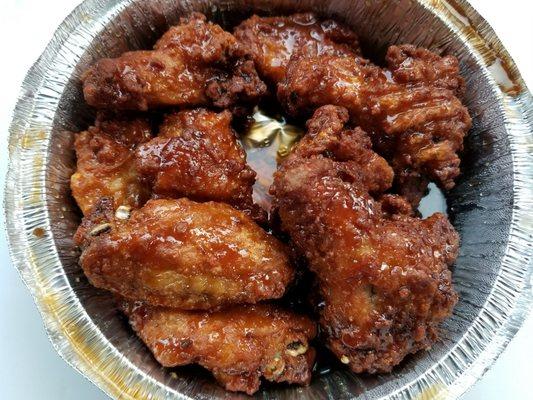 Teriyaki chicken wings.